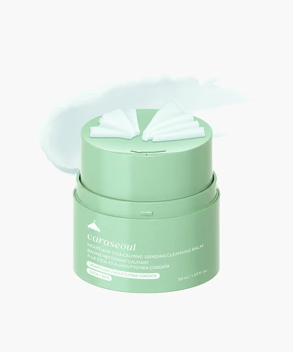 [caraseoul Official] Heartleaf Cica Grinding Cleansing Balm – Korean Makeup Remover Balm, Hygienic Twist-Up Cleanser, Melts Makeup, Sunscreen & SPF, Calming Balm Cleanser for Sensitive Skin, Vegan, 50ml