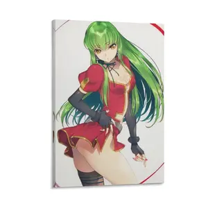 Code Geasse Anime Girl C.C. Canvas Wall Art. Decorative Poster. Cute And Handsome. Canvas Poster Bedroom Decor Sports Landscape Office Room Decor Gift Frames Ornaments Artistic Decoration Print Photo Hanging Frame-.