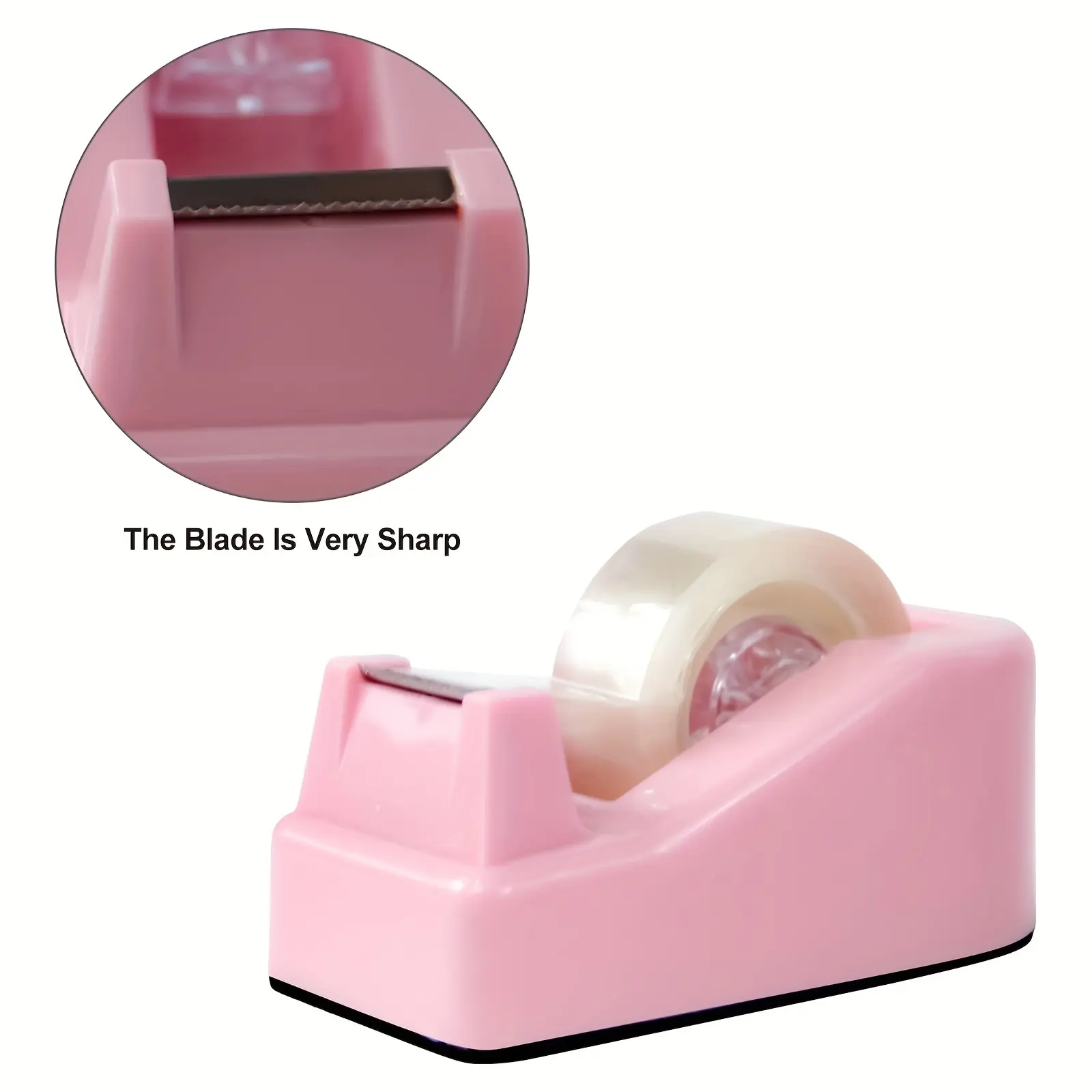 Add a Pop of Color to Your Desk with this Pink Tape Dispenser and Weighted Nonskid Base, Stationery Office Supplies (Tape Not Included)