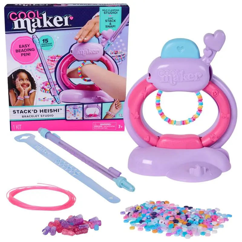 Cool Maker Bracelet Studio for Kids Ages 7+ with 1220 Beads & 10 Feature Beads for 15 Friendship Bracelets, Beaded Jewelry, Diy Beads