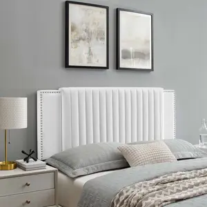 Modway Felicity Channel Tufted Performance Velvet Full/Queen Headboard in White