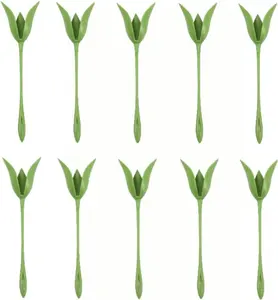 Set of 10/20/30 rose napkin holders, origami flower tools, made of ABS, green, suitable for romantic wedding table settings and party decorations
