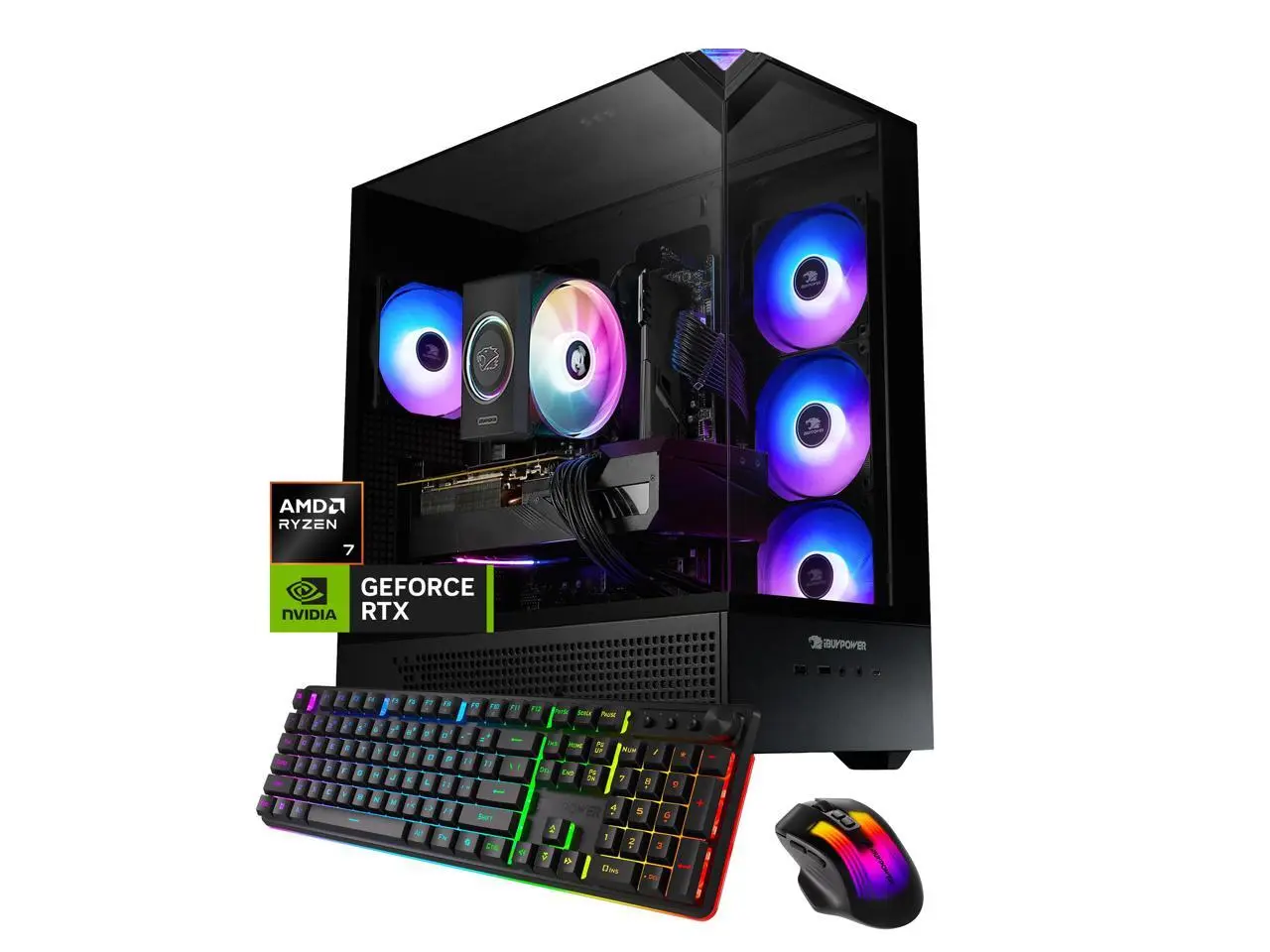 iBUYPOWER Element Gaming PC Desktop Computer AMD Ryzen 7 9700F CPU, NVIDIA GeForce RTX 5060 8GB GPU, 16GB DDR5 RAM, 1TB NVMe SSD, Windows 11 Home, Keyboard, Mouse  Black