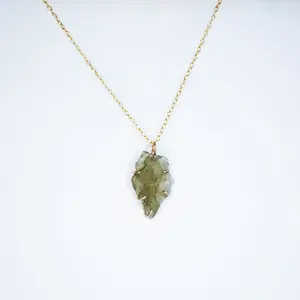 MOLDAVITE 14k Gold-filled Necklace with certificate of authenticity from Czech Republic, 0.5 gram - 1.5 gram Raw Moldavite pendant, real Moldavite from Chlum Czech Republic found in spring 2025, comes with gold-filled chain 14k of 18 inches.