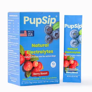 PupSip Dog Electrolytes – Hydration Support for Heat, Travel & Exercise – Helps Prevent Dehydration & Encourage Drinking – Water Flavor Enhancer with Electrolytes for Dogs, 12 Sticks – Dog Supplements – Made in USA, 100% Human-Grade