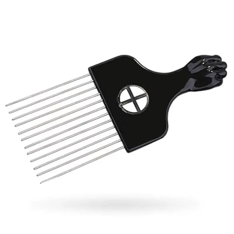 1 Piece African Comb and Metal Hair Straightener, Braiding Styling Brush, Hair Detangler, Hair Detangling Comb, Tiktok Trendy, Single Item Pack