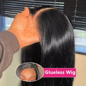 Bling Hair 6x4 Glueless Wig Ready To Wear Pre-Cut Lace Glueless Wigs Straight 5x5 Lace Closure Remy Hair Wig For Black Women
