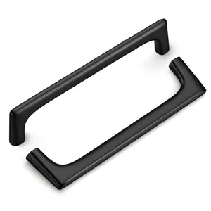 goldenwarm 5 Pack 5Inch(128mm) Black/Champagne Bronze/Antique Brass  Cabinet Handles Cabinet Pulls Kitchen Handles for Cabinets Zinc Alloy Cabinet Handles Drawer Pulls