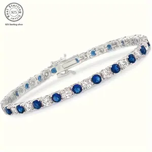 One Luxurious Italian 925 Silver Moissanite Bracelet, Meticulously Crafted By An Italian Designer And Handcrafted, Is A Perfect Anniversary Gift Suitable For Various Occasions Such As Banquets, And Comes With A Beautiful Jewelry Box