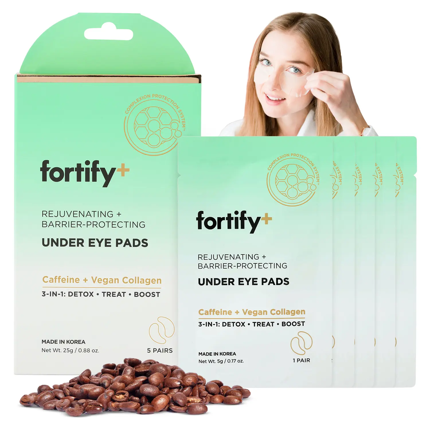 Under Eye Patches For Puffy Eyes and Dark Circles - Caffeine, Collagen & Zeolite - 3-in-1: Detox, Treat, Boost - Dermatologist Tested, Anti-Aging, Anti wrinkle Patches- 10 Pairs