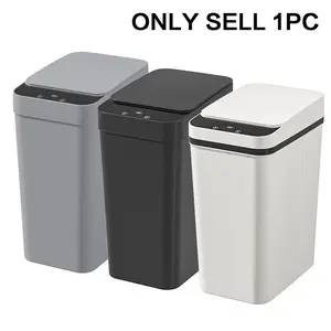 12 L/3.1 Gal Slim Design Trash Can with Triple-Sensing, Wave/Kick/Knee Activation, One-Touch Hold-Open, 6" Ultra-Slim Body & Odor-Lock Seal, Touchless Garbage Can, Automatic Trash Can for Bathroom, Kitchen & Office (Batteries Not Included)