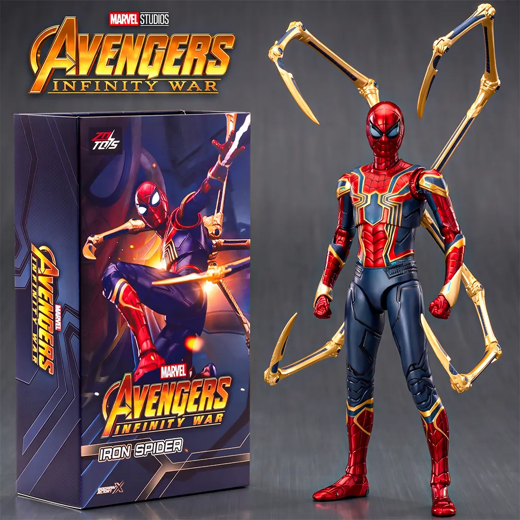 Marvel Spider-Man Iron Spider 7-Inch Action Figure, Avengers: Infinity War Collectible with 4 Mechanical Legs, Web Effects, and Stand