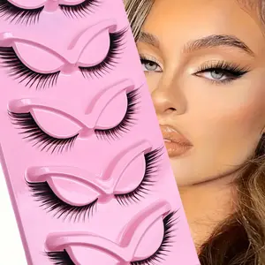 5 Pairs Fox Eye Cat Eye False Eyelashes, Fluffy Cat Eye Lashes for Stunning Look, Premium Quality Eyelash Extensions for Glamorous Eyes
