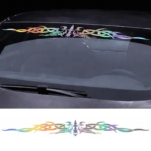 Reflective Car Windshield Decal, Hollow Vinyl Front Glass Sticker, Waterproof Decorative Windshield Banner for SUV Sedan