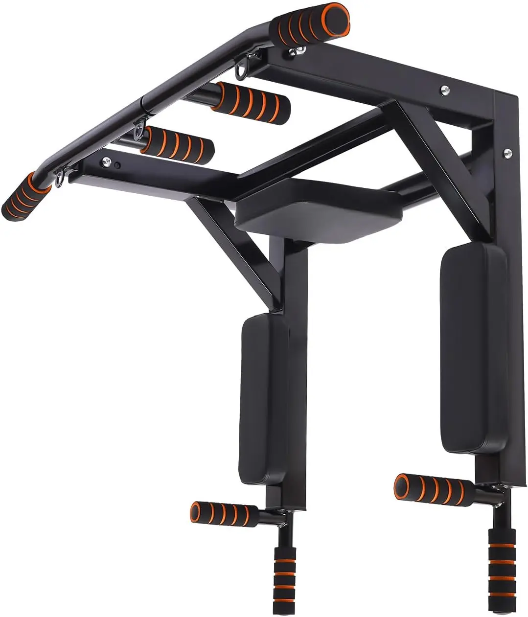 Wall Mounted Pull Up Bar Dip Station, Training Equipment Fitness Dip Stand, Multiple Grip Positions, 440 Lbs Capacity for Home Gym Workout