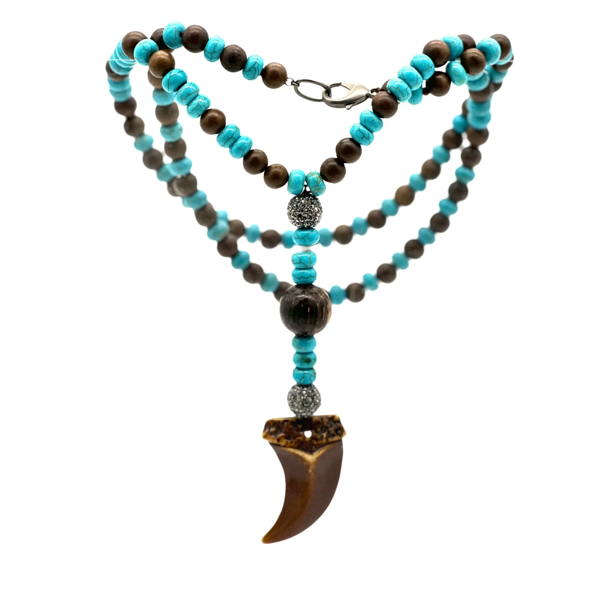 Hipchik Beaded Brown Tooth Necklace