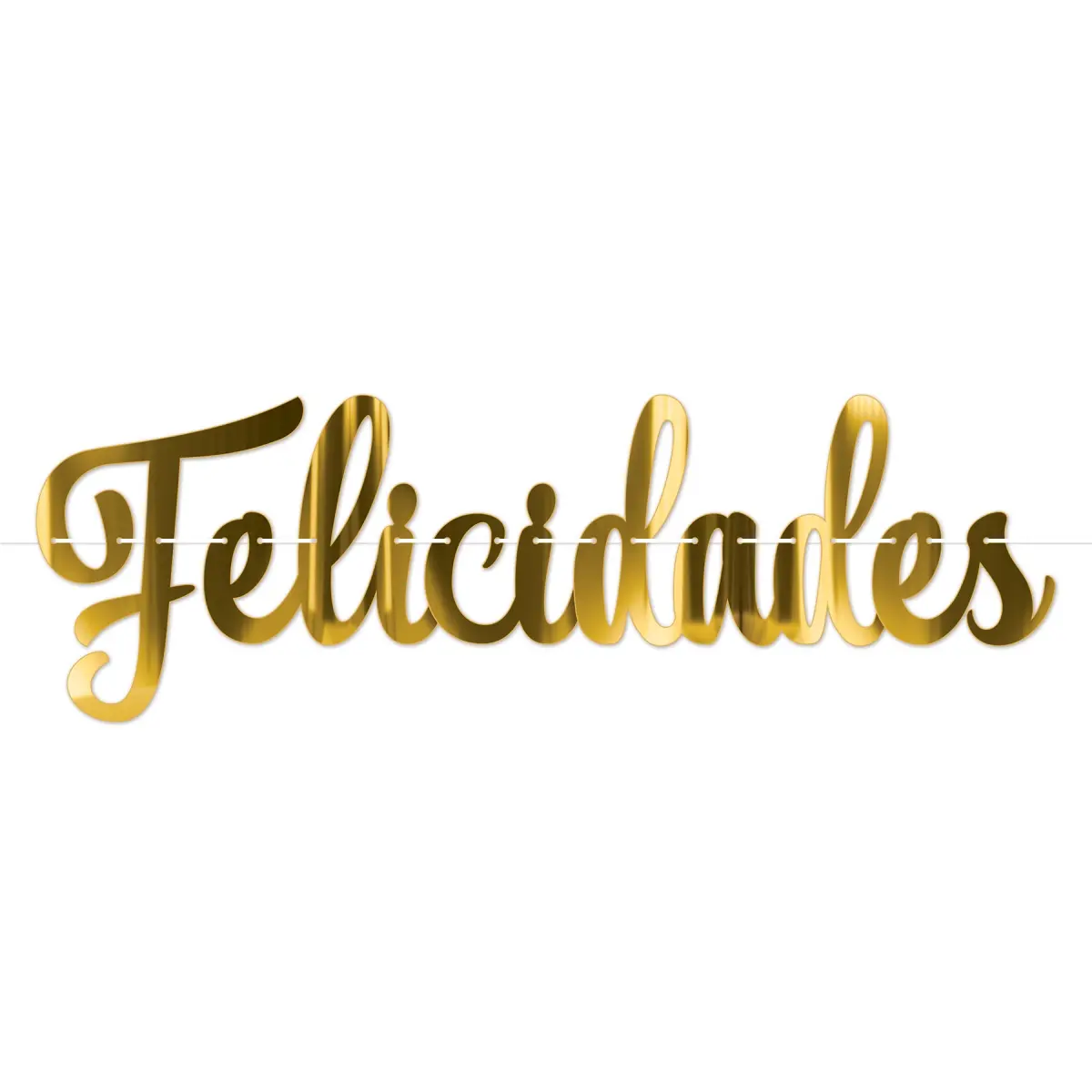 Beistle Foil Felicidades Streamers, 56421-GD, 14 x 3 ft 8 in, Pack of 12