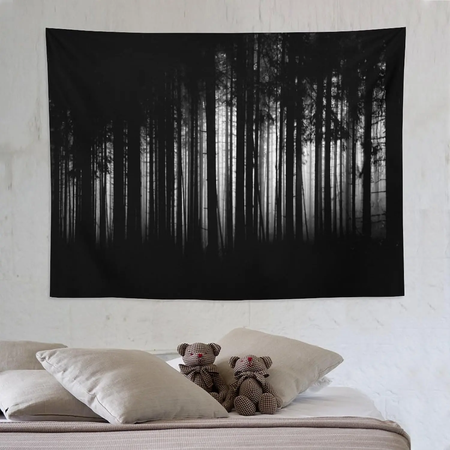 Gothic Style Landscape Tapestry Wall Hanging Dark Forest Halloween Horror Background Tapestries Home Decor for Living Room Bedroom Kitchen Farmhouse Dorm 60"x80"