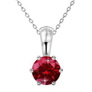 Birthstone Necklace 18k White Gold Plated Solitaire Necklace
