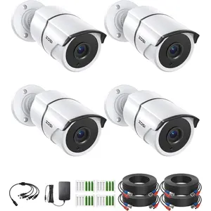 ZOSI 4PACK 1920TVL 1080P HD TVI Security Cameras with Audio Recording,built-in microphone, 120ft Night Vision CCTV Home Security Day/Night Waterproof Cam for 720P,1080P,5MP,4K HD-TVI Analog DVR Systems