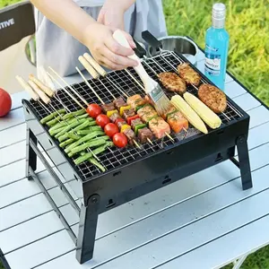 Portable Folding Charcoal BBQ Grill – Stainless Steel Smoker Grill for Outdoor Camping, Hiking, Picnics & Backyard Barbecue Cooking