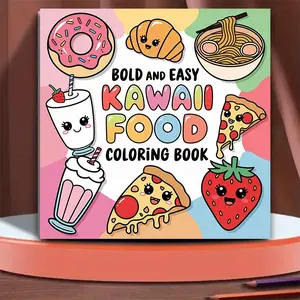 Cute Food Pattern Coloring Book, 1 Count 20 Pages Creative Coloring & Graffiti Art Notebook, Fun Activity, Arts & Crafts Easels for Adults & Teens