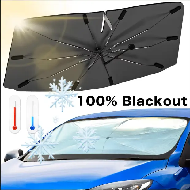 【SUMMER SALE】Portable Car Windshield Sunshade, Foldable Windshield Sun Umbrella, Car Exterior Accessory, Car Windshield Cooling Umbrella for Daily Use, Car Window Shades