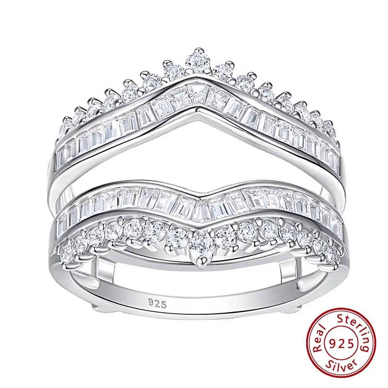Women's Certified 925 Sterling Silver Luxury Round Ring Enhancer - 1.75*1.75mm Prong Set AAAAA CZ Wedding Ring Set, 68 Pcs Trendy Fine Jewelry Bridal Gift, Christmas Anniversary BR1334_BAND
