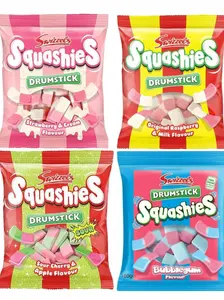 Swizzles Squashies Drumstick Candy 4 Pack Bundle - Strawberry Flavor Candies - 120g Each - Imported from the UK - Variety of Flavors & Generous Size