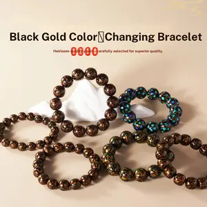 10 Pcs Non-Heritage Gold Hand Chain, Opal Inlay Jewelry Bracelet, Unisex Waterproof Sweatproof Accessory