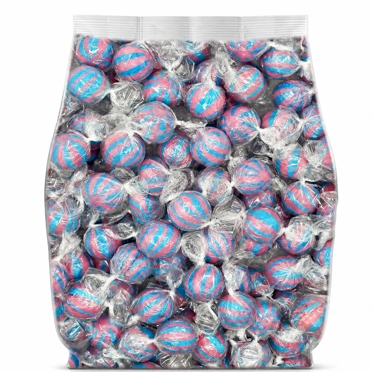 Jumbo Cotton Candy Hard Candy Balls, 1.5 lb Bag, Approx. 70 Individually Wrapped Pink & Blue Candy, Carnival Style Treats for Parties, Candy Buffets & Gift Bags
