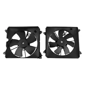 2Pcs Radiator Cooling Fan Set w/ Blade MotorShroud compatible for Honda Accord 2013-2017