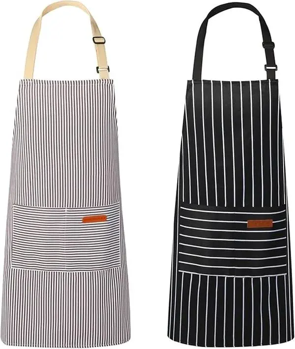 1PC Adjustable Bib Apron with 2 Pockets Chef Cooking Kitchen Restaurant Aprons for Women Men