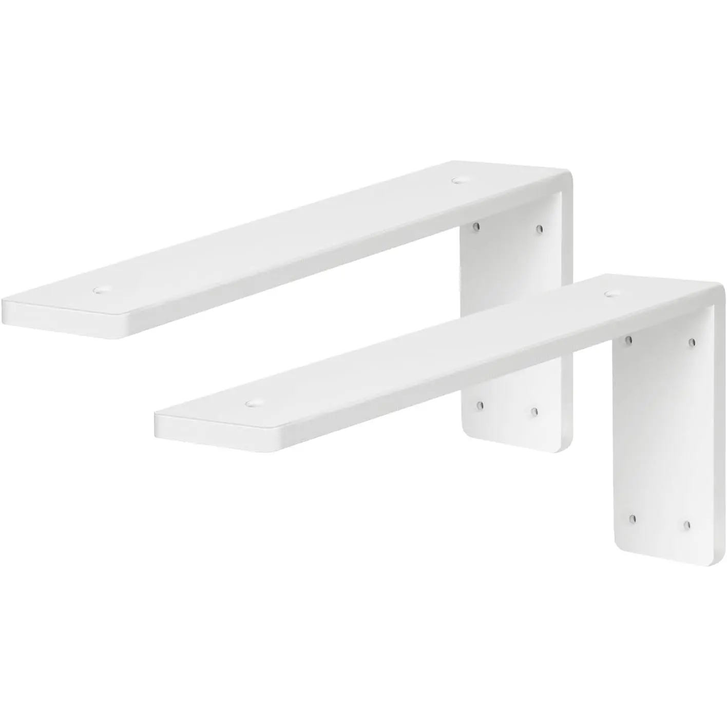 Countertop Support Bracket 14 Inch 2 Pack 3/8" Thick White Heavy Duty Granite Support Bracket 14"x6"x2.5" L Shape Iron Metal Support for Granite Quartz Wood Laminate Countertops