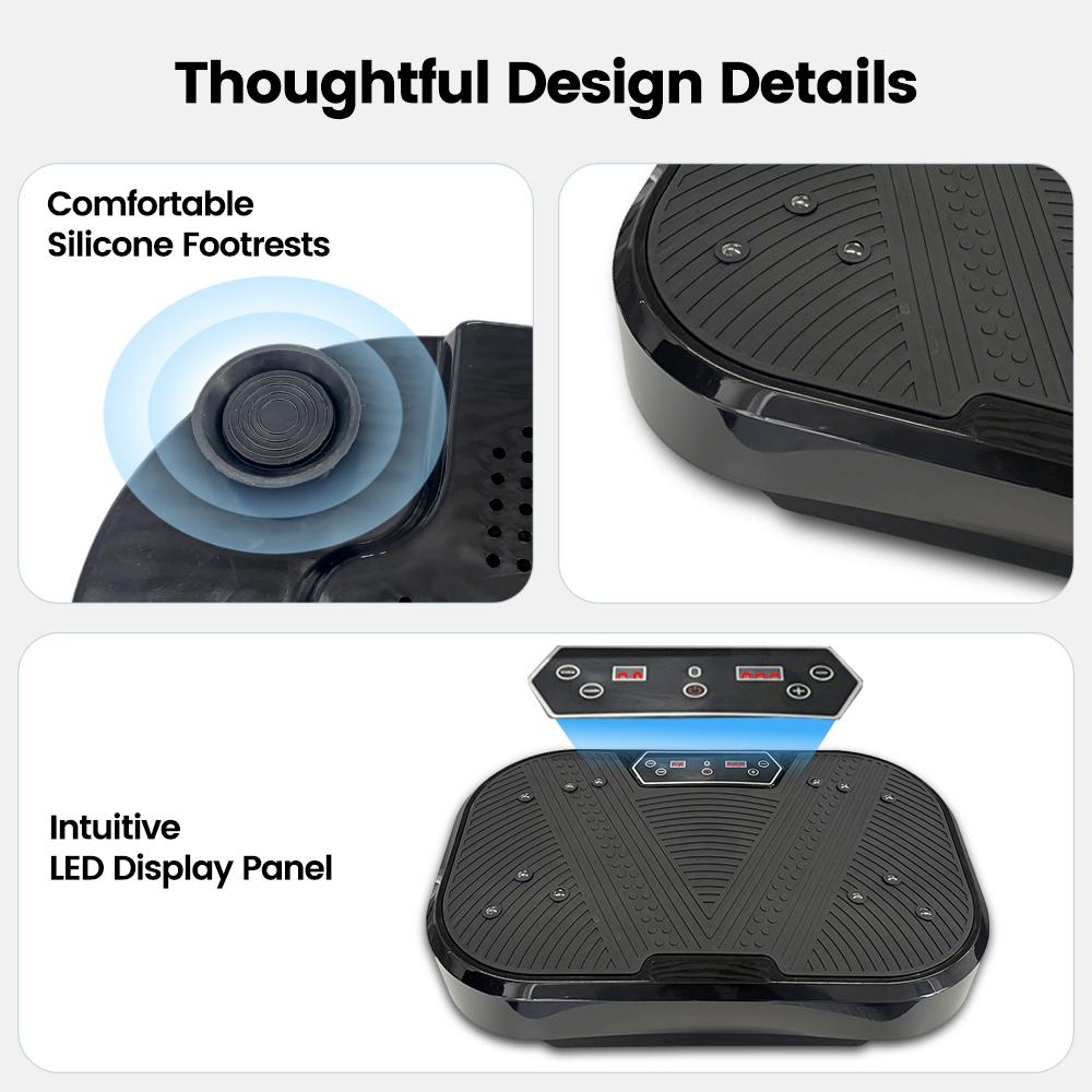 Ranbro Professional Vibration Plate, Whole Body Workout Platform for Balance & Strength Training, Intuitive LED Display Vibration Machine with Remote, Compact Fitness Equipment for Recovery & Wellness, Portable Home Office Under Desk Exercise Gear