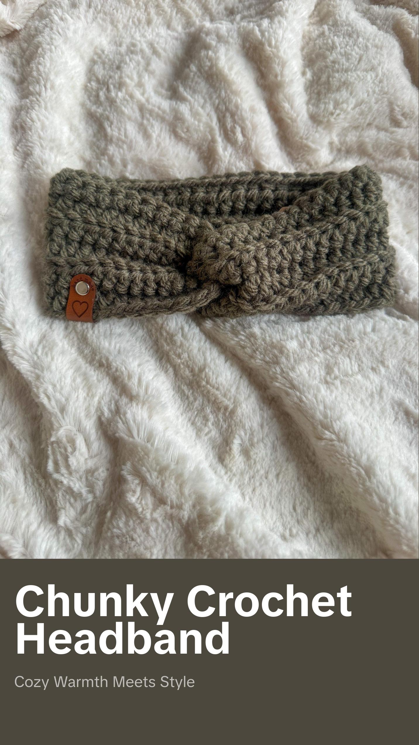 Chunky Crochet Ear-warmer / Headband - Small Adult
