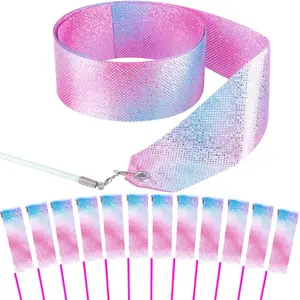 78.7inch Gymnastic Ribbon Sparkling Dance Ribbon Birthday Party Decorations Party Favor,Suitable for Girls Children Adults Ballet dance accessories for girls