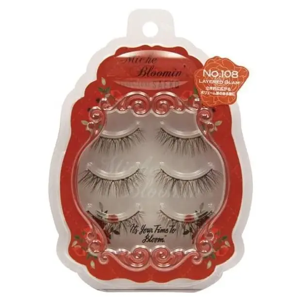 Miche Bloomin Saeko Collection 3D False Eyelashes, Lightweight Japanese Style Lash Clusters with Layered Volume for Daily Makeup, Cosmetic Combo Set with Glue, Flair, Dramatic Lashes, False Eyelashes & Adhesives, Natural Look, Feminine Glam