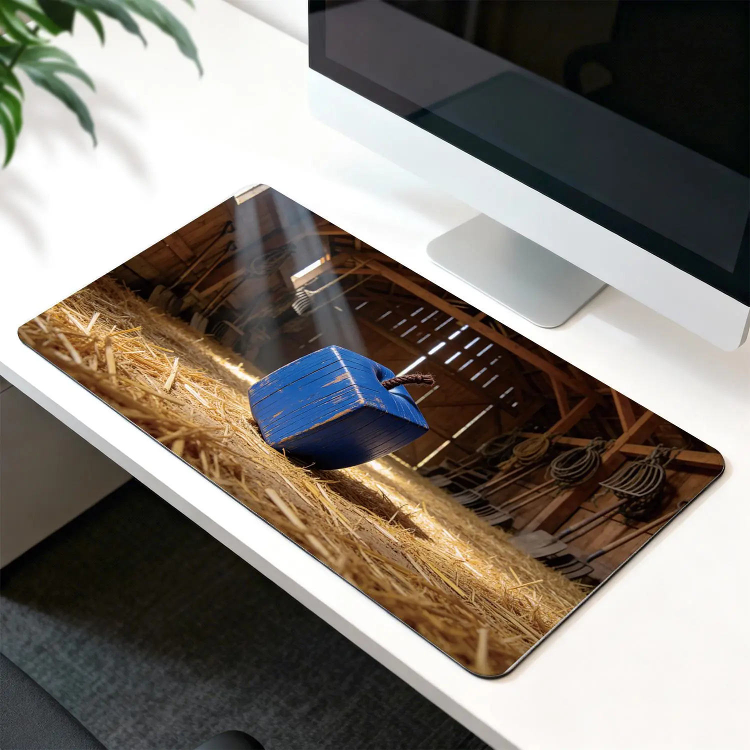 LIVEKEY Large Gaming Desk Mat (31.5x15.75in/80x40cm) - Plastic Mouse Pad with 3D Banana Design, Fantasy Farmhouse Aesthetic, Stitched Edges, Non-Slip Base, High Precision, for Gaming & Office Use