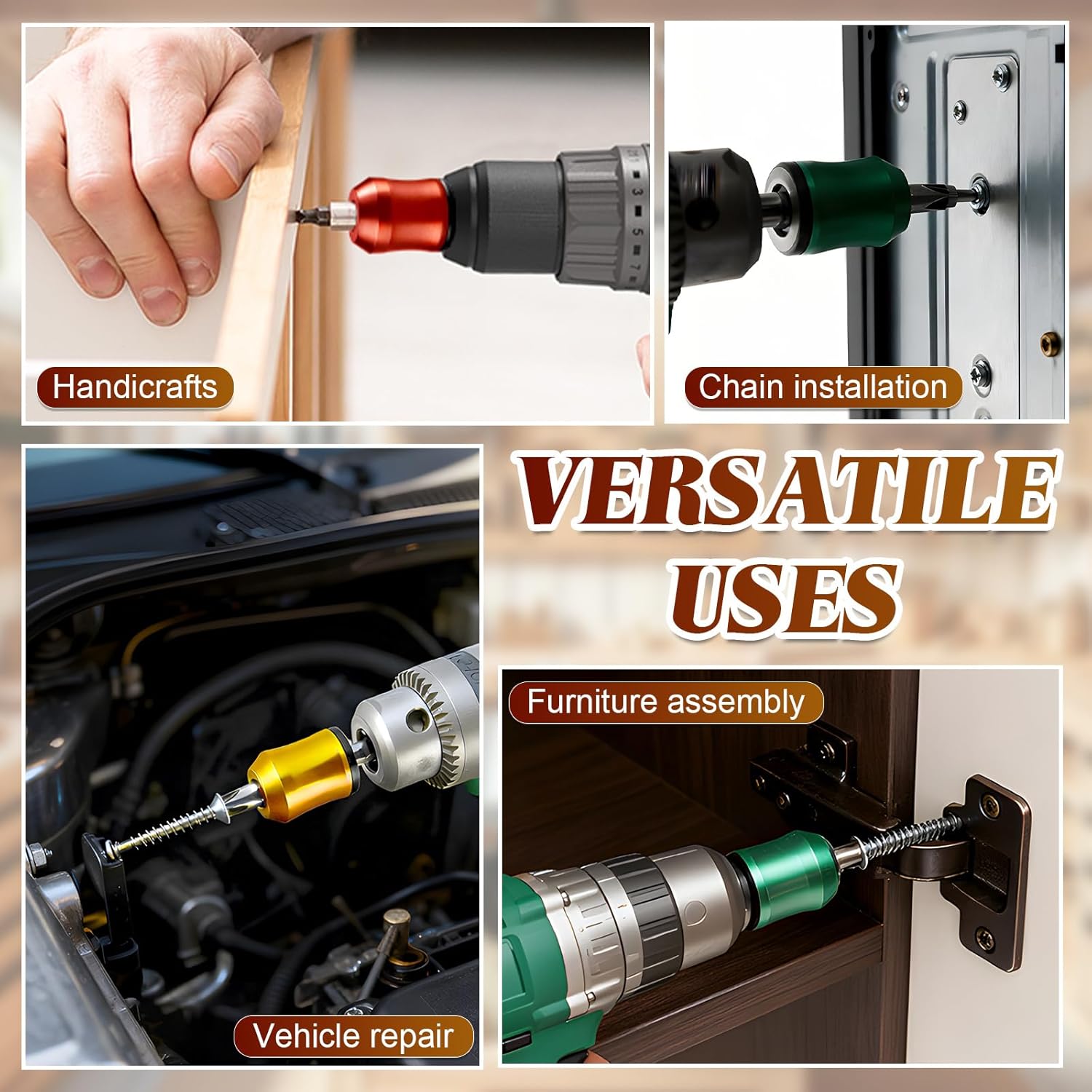 Strong Magnetic Screwdriver Ring 1/4" Hex Bit Magnetizer, Upgrade Removable Screw Holder for Power Drill & Hand Tools, Anti-Slip Magnetic Bit Ring, Universal Fit for Hex Screwdrivers, Quick Screw Pick Up & Hold, DIY Repair Tool