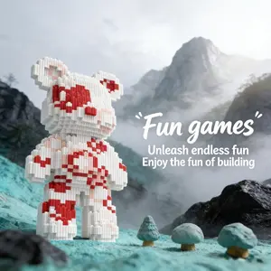 Lucky Lip Bear Toy, Trendy Decoration Statue, Creative Handmade DIY Ornament, Christmas Halloween Holiday Gift, Birthday Present