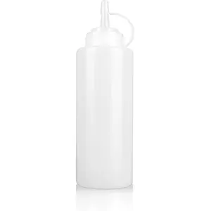 12 oz Semi-Transparent Soft Plastic Condiment Squeeze Bottle,