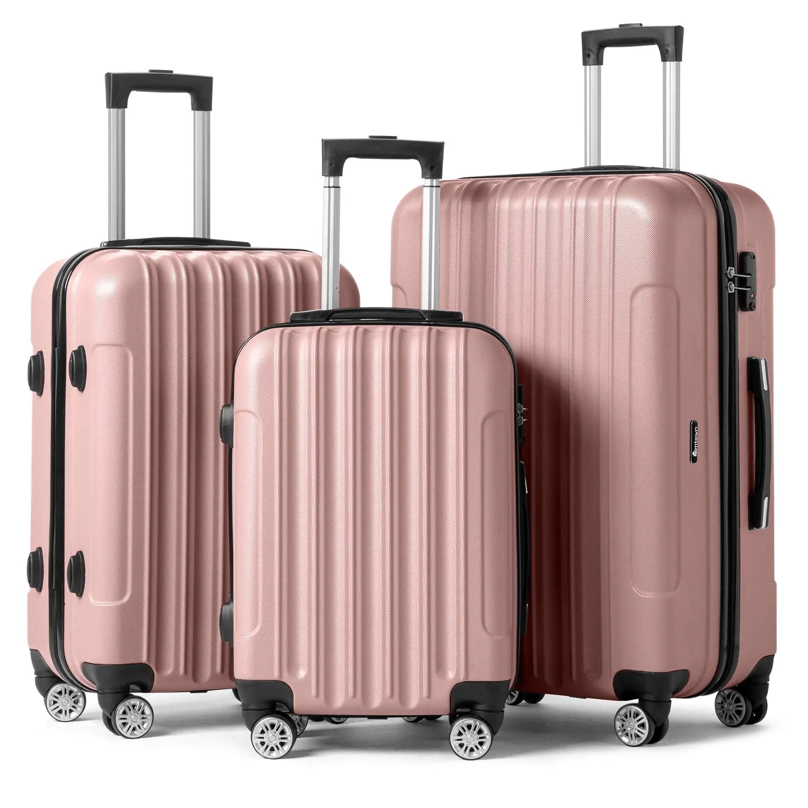 Zimtown 3 Piece Nested Spinner Suitcase Luggage Set with TSA Lock