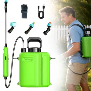 1.35 Gallon Battery Powered Sprayer, 2-Speed Electric Weed Sprayer with Battery Indicator, Adjustable Pressure Garden Sprayer with Telescopic Wand & 3 Nozzles, Rechargeable Lawn & Yard Sprayer for Pest Control