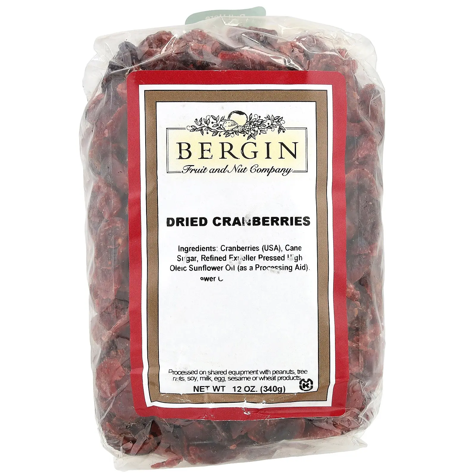 Bergin Fruit and Nut Company Dried Cranberries, 12 oz (340 g)