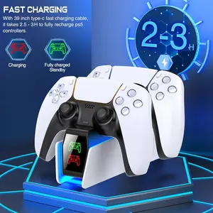 PS5 Controller Charging Station, Fast Charging Dock Compatible with PS5 Controller Charger, Replacement for Playstation 5 DualSense Charging Station,Dual Charing Station with LED Indicator, High Speed, White Accessories Console