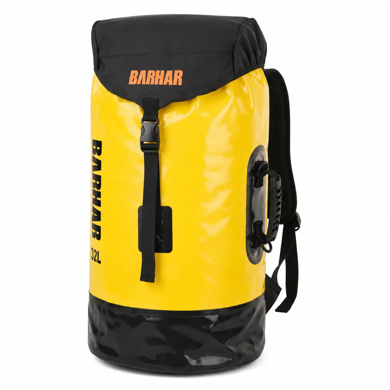 BARHAR 32L Waterproof Boating Dry Bag, Heavy-Duty PVC Mesh Exterior Backpack with Padded Shoulder Straps, Drawcord Closure for Camping & Outdoor Work