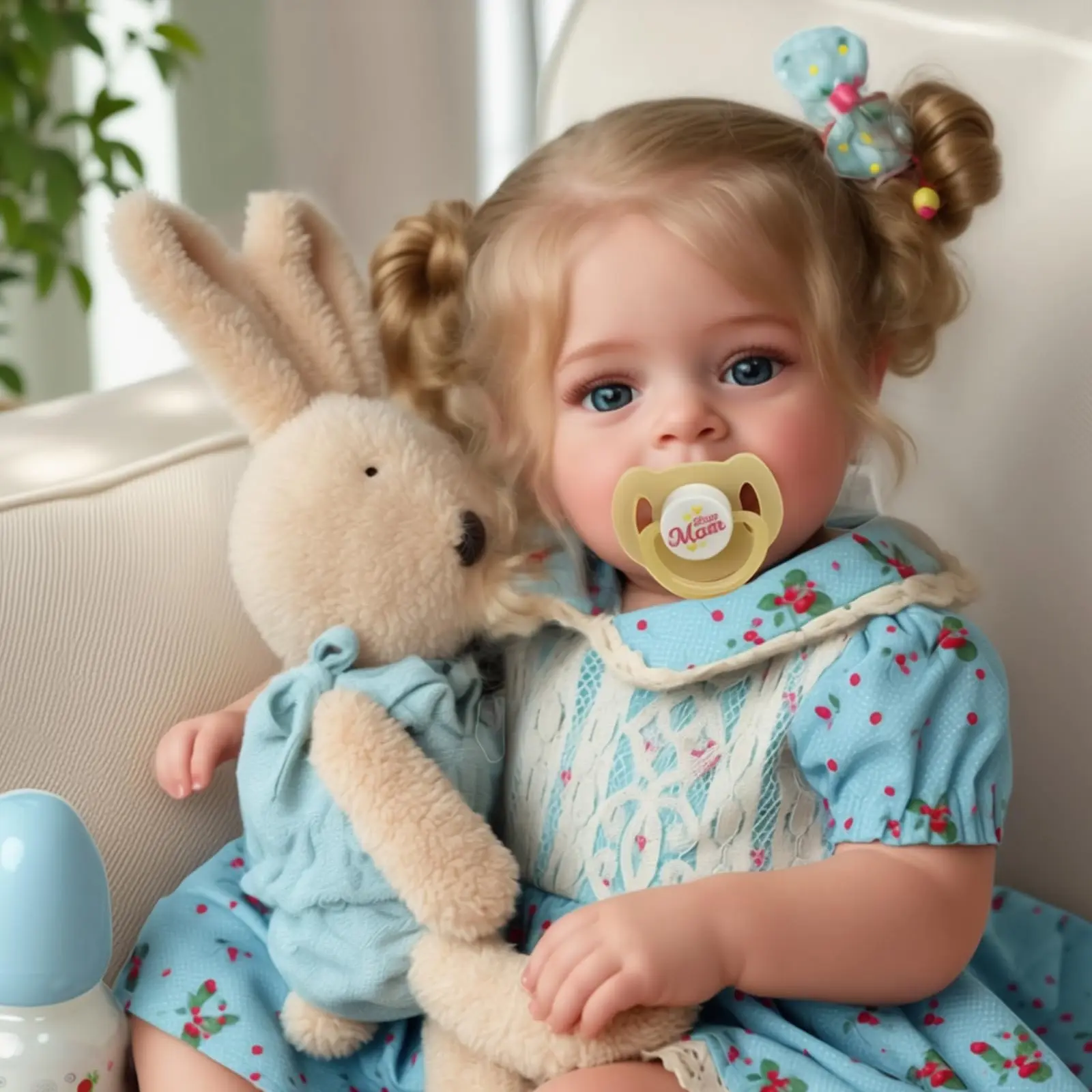 Babeside 18-Inch Realistic Rebirth Princess Doll - Handmade Blond Girl Cute Newborn Soft Body Doll with Clothes, Kids Age 3+ Cuddly Gift Toy, Princess Dolls