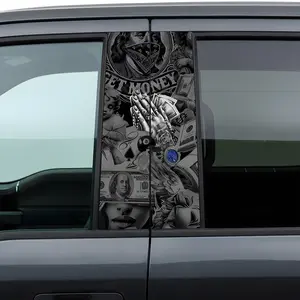 Rich Car B-Pillar Sticker - Elegant Design for Various Models Easy Application Stylish Upgrade for Your Vehicle