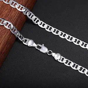 50-60cm 925 Sterling Silver Necklace noble luxury gorgeous charm fashion 6MM Boy men solid wedding party women jewelry